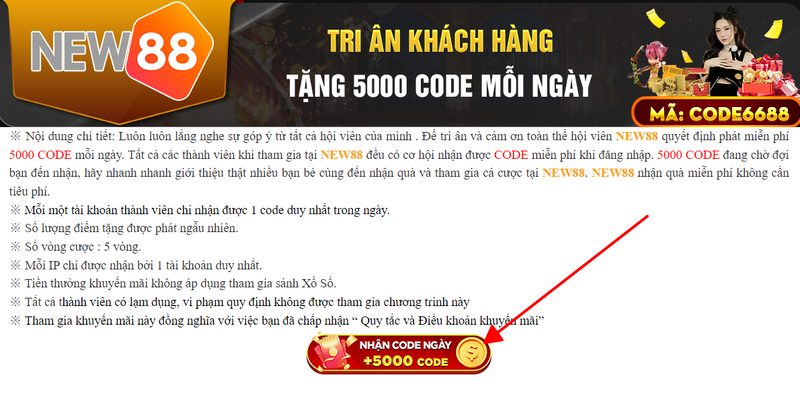 Tặng 5000 code mỗi ngày